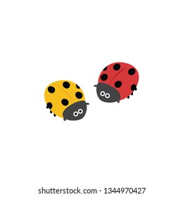 lady bug cartoon icon on a white background