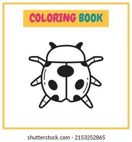 Lady Bug Coloring Book or Outline Vector Illustration