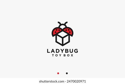 Ilustración de la silueta del Vector del diseño del logotipo de Lady Bug con Hexagon