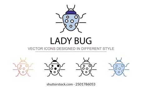 Lady Bug icon design with white background stock illustration