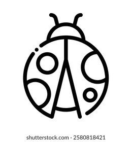 Lady Bug icon illustration in line style. Perfect for website mobile app presentation. Suitable for any user interface and user experience