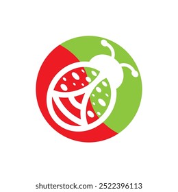 Lady bug icon logo design vector illustration