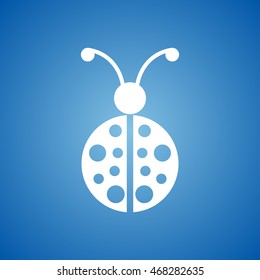 Lady Bug Icon on blue color.
