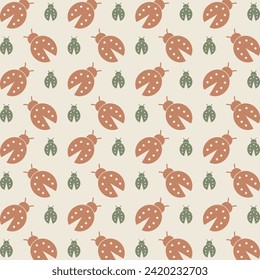 Icono de Lady Bug repitiendo el patrón de moda bello regalo vectorial envoltura fondo