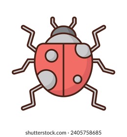 Lady bug icon vector on trendy design