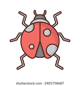 Lady bug icon vector on trendy design