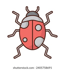 Lady bug icon vector on trendy design