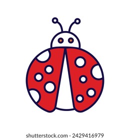 Lady Bug Symbol mit weißem Hintergrund Vektor Stock Illustration