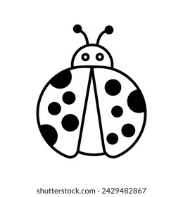 Lady Bug Symbol mit weißem Hintergrund Vektor Stock Illustration