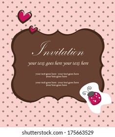 Lady bug Invitation 