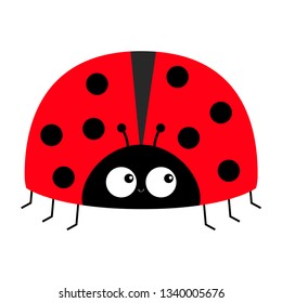 Lady bug ladybird insect icon print. Love greeting card. Cute cartoon kawaii funny baby character. Happy Valentines Day. Flat design. White background. Vector illustration