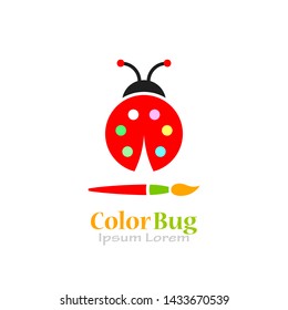 Lady bug logo as color palette on white background