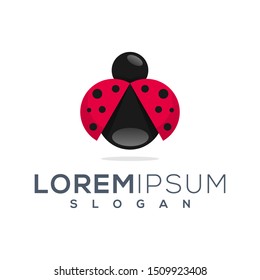 lady bug logo design ready to use