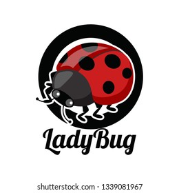 lady bug logo isolated on white background vector illustration