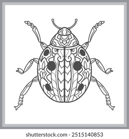senhora bug mandala artes isolado no fundo branco