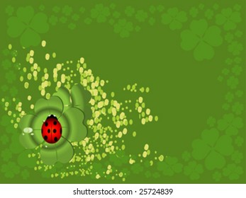 lady bug on clover leaf