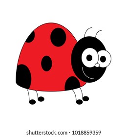 Lady bug on white background.  Vector