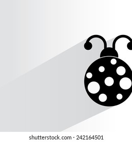 lady bug on white background, flat and shadow theme