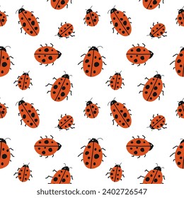 lady bug pattern on white 