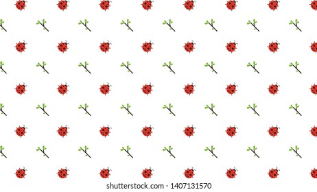 Lady bug pattern vector. lady bug vector. wallpaper. background. pattern seamless.