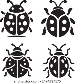 lady bug Silhouette vector illustration file