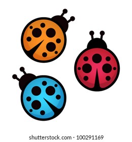 Lady Bug Symbol, Icon. Vector Illustration.