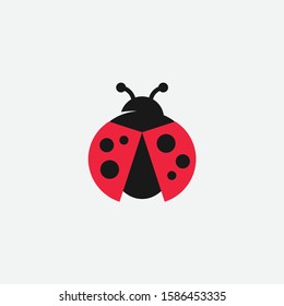 Lady Bug Vector Icon, Lady Bug Logo Design, Cute Icon, Simple Icon, Tiny Logo Icon, Red Lady Bug Sign, Cute Colorful Ladybird