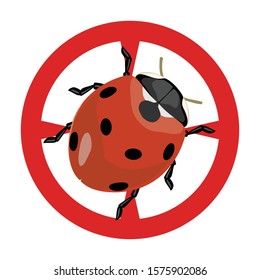 Lady bug vector icon.Cartoon vector icon isolated on white background lady bug.