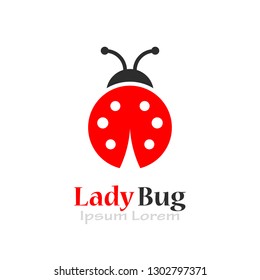 Lady Bug Vector Logo Isolated On White Background