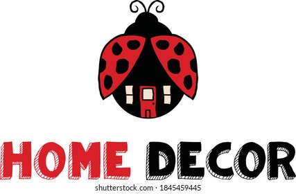 Lady bug vector logo isolated on white background, animal logo