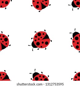 Lady bug wallpaper design, seamless pattern, bright background, scrapbook backdrop, wrapping, textile design
