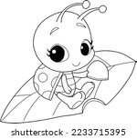 Lady bug,cartoon,vector illustration isolated on white background.