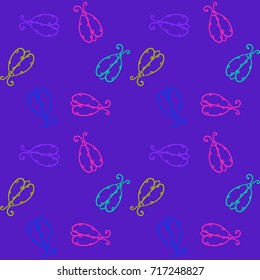 Lady bugs seamless pattern. Lovely nature pattern with festive motives, bright ladybirds. For fabric, textile, manufacturing, wrapping paper, kids, birthday, covers, cards. Funny freehand doodles.