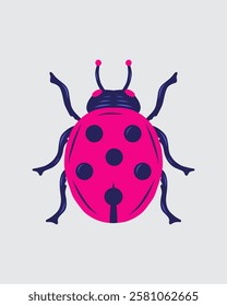 Lady bugs vintage style clip art illustration vector garden insect ecosystem sticker print art editable