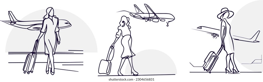 Lady with the carry bag at the airport 