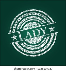 Lady chalkboard emblem