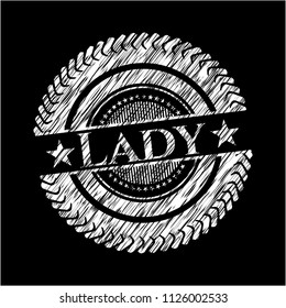 Lady with chalkboard texture