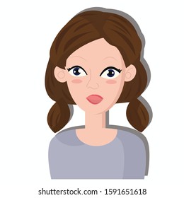 Lady character concept. Creative idea design. Flat vector illustration for template, brochure, web page or presentation.