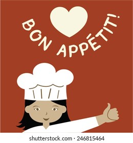 lady chef in flat illustration