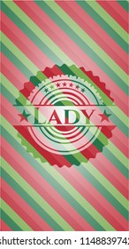 Lady christmas emblem.