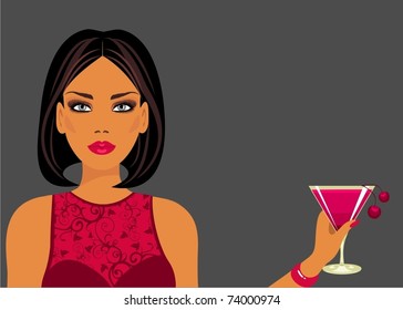 Lady with a cocktail