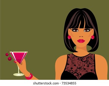 Lady with a cocktail in hand