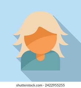 Lady coiffure icon flat vector. Woman face portrait. Model hairstyle