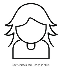 Lady coiffure icon outline vector. Woman face portrait. Model hairstyle