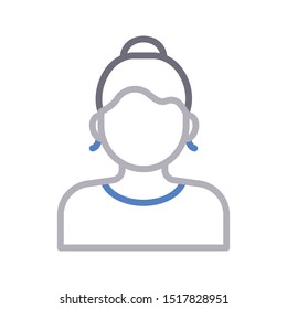 lady colour line vector icon