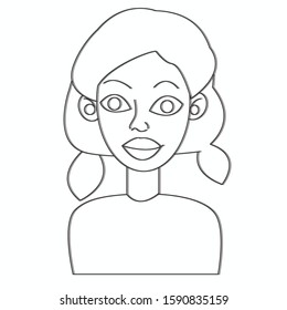 Lady concept on white background. concept.Man close his eye. Simple flat vector for template, brochure or presentation.