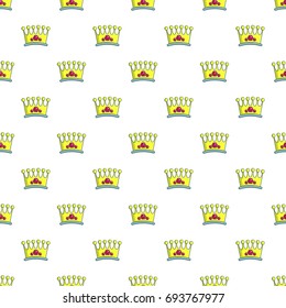 Lady crown pattern in cartoon style. Seamless pattern vector illustration