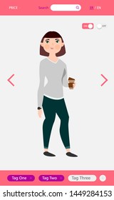 lady with cup of coffee in team member slider pink website