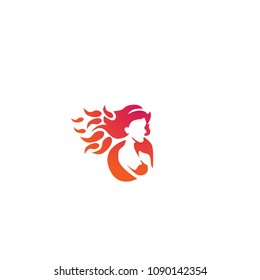 lady curry logo icon, vector