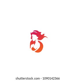 lady curry logo icon, vector
